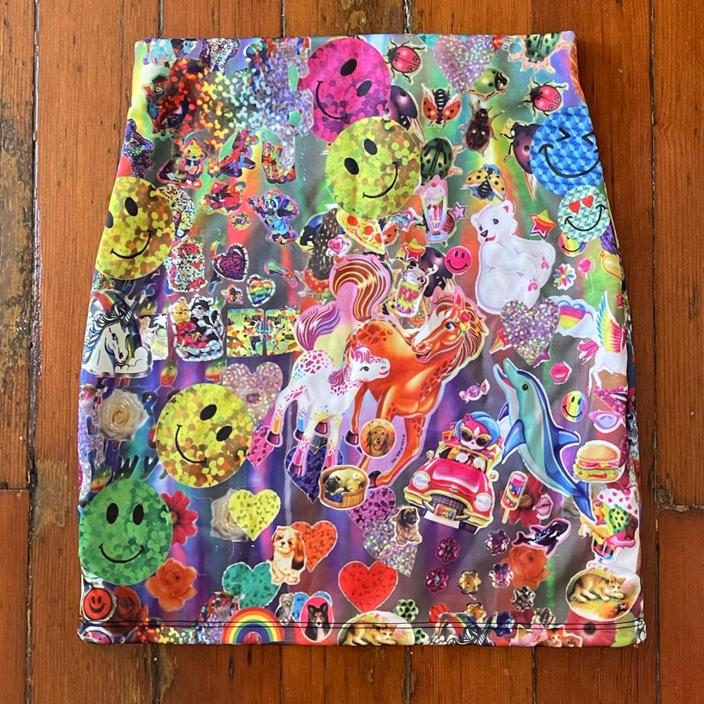O-Mighty sticker smiley skirt. Size XS